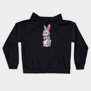 Carrot Delight - Adorable Bunny Holding a Carrot Kids Hoodie